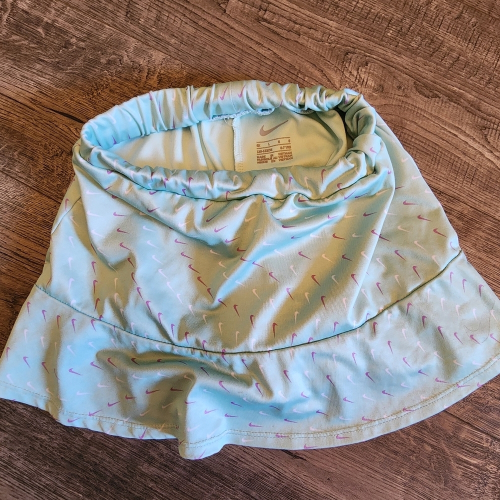 Light Blue Athletic Skirt with Pink Accents